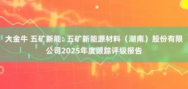 大金牛 五矿新能: 五矿新能源材料（湖南）股份有限公司2025年度跟踪评级报告