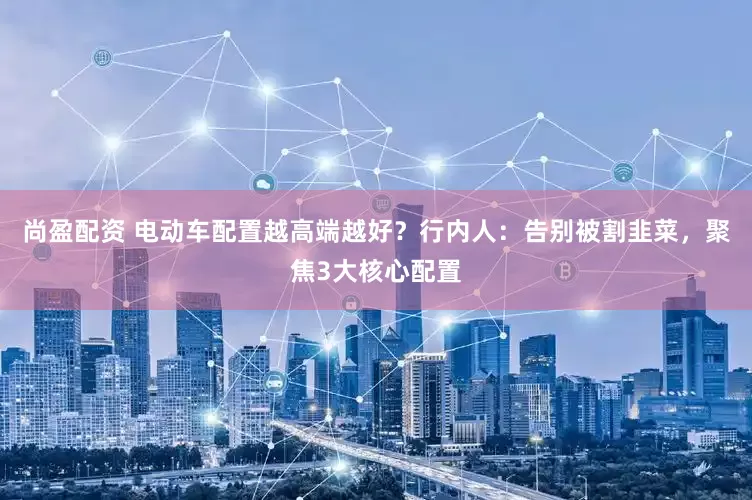 尚盈配资 电动车配置越高端越好？行内人：告别被割韭菜，聚焦3大核心配置